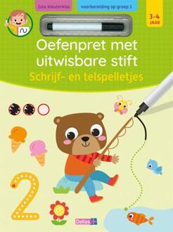 Oefenpret met uitwisbare stift - Schrijf- en telspelletjes (3-4 j.) -  Znu (ISBN: 9789044769883)