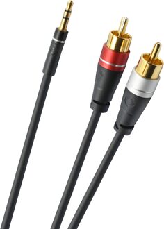 Oehlbach SL AUDIO CABLE 3.5 - 2xRCA 1,0 M Mini jack kabel Zwart