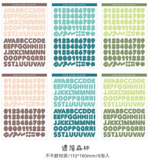 Oein 6 Lakens Alfabet Stickers Zelfklevende Brief Stickers xingxingdayang
