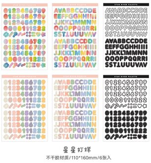 Oein 6 Lakens Alfabet Stickers Zelfklevende Brief Stickers yiluosenlin