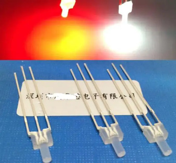 OEM Diffused Bicolor Flat top 2mm LED Diode for indicator common anode/cathode 3pins red@white color