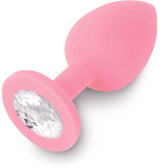 OEM Dolce Piccante - Jewellery Silicone Butt Plug Met Diamant Lichtroze - GEEN