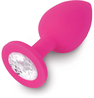 OEM Dolce Piccante - Jewellery Silicone Butt Plug Met Diamant Roze - GEEN