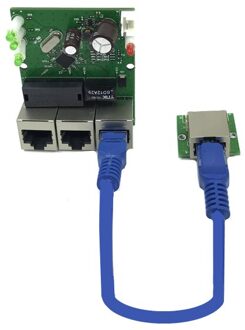 Oem Fabriek Direct Mini Snelle 10 / 100 Mbps 3-Poort Ethernet Netwerk Lan Hub Switch Board Twee-layer Pcb 3 Rj45 5 V 12 V Hoofd Poort 2Transfer module