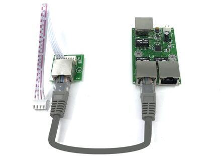 Oem Fabriek Direct Mini Snelle 10 / 100 Mbps 3-Poort Ethernet Netwerk Lan Hub Switch Board Twee-layer Pcb 3 Rj45 5V 12V Hoofd Poort 1Transfer module