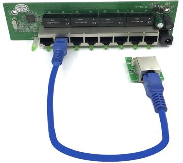 OEM fabriek direct mini snelle 10/100 mbps 8-poort Ethernet netwerk lan hub switch board twee- layer pcb 2 rj45 1 * 8pin hoofd poort 2-Transfer module