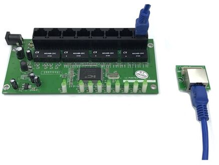 OEM fabriek direct mini snelle 10/100 mbps 8 poort Ethernet netwerk lan hub switch board twee-layer pcb 2 rj45 1 * 8pin hoofd poort 3-Transfer module