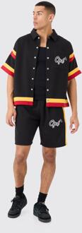 Ofcl Baseball Shirt And Shorts Set, Black