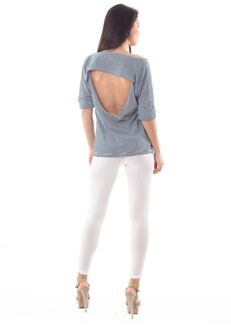 Off Shoulder Gestreepte Top Navy