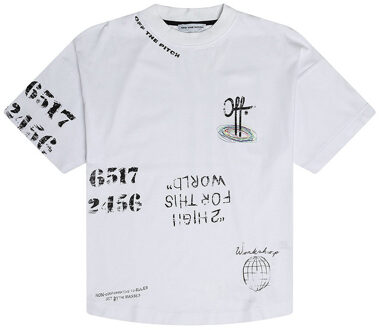 Off The Pitch Chalk Oversized Tee Unisex Wit - L