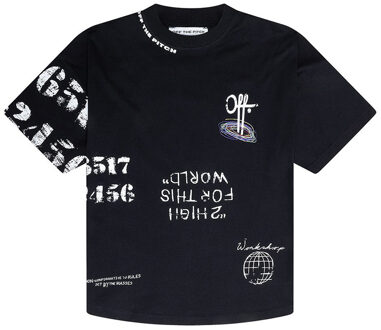 Off The Pitch Chalk Oversized Tee Unisex Zwart - S