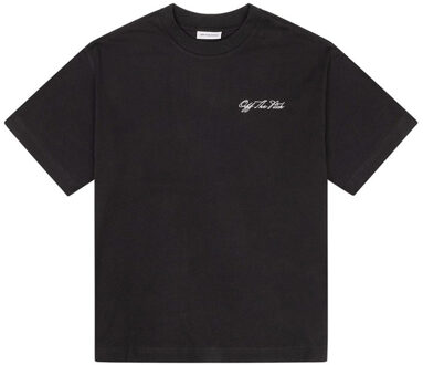 Off The Pitch Script Loose Fit Tee Unisex Zwart - M