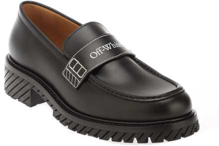 Off White Combat Loafers in zwart-wit voor dames Zwart/wit