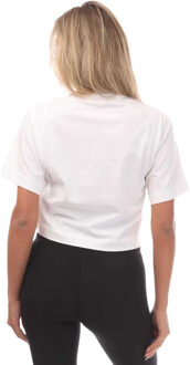 Off White Dames/Dames Bounce Helvetica Crop T-shirt (Wit, Zwart)