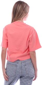 Off White Dames/Dames Handen Af Gewaaid T-shirt (Roze) - maat EU 32 / UK 4