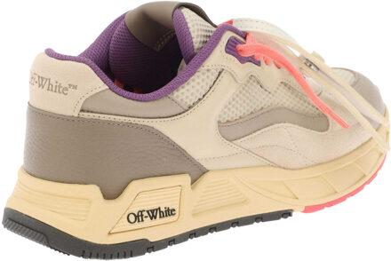Off White Dames/Dames Kick Off Leren Trainers (Beige)