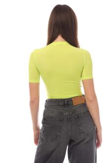 Off White Dames/Dames Off Stamp Sec Skin Crew Hals T-shirt (Geel) - maat