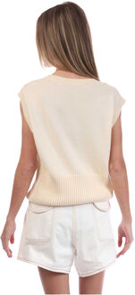 Off White Dames Zwemmen Mouwloos Top (Beige) - maat EU 36 / UK 8
