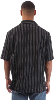 Off White Heren Arrow Strepen Bowling Shirt (Zwart) - maat