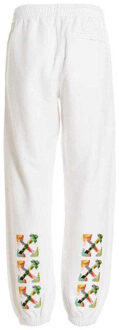 Off White Heren Brush Arrow Slim Joggingbroek (Wit) - maat