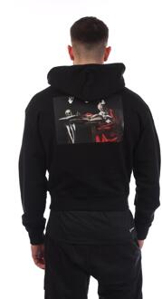 Off White Heren Caravaggio Hoodie met rugprint (Zwart) - maat XS
