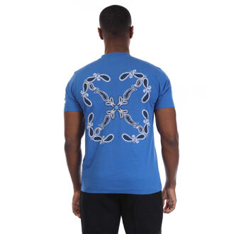 Off White Heren Pijl Bandana T-Shirt (Blauw/Wit) - maat XL