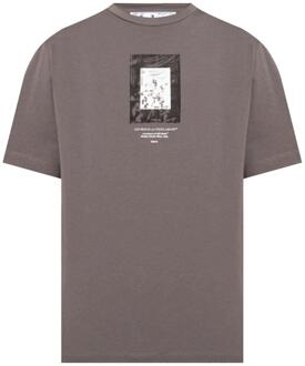 Off White Heren Spiegel T-Shirt (Grijs)