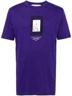 Off White Heren Spiegel T-Shirt (Paars)