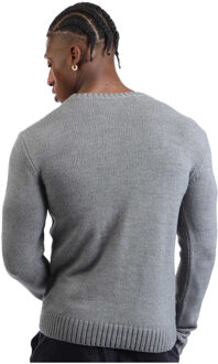 Off White Heren Wolmix Crew Neck Sweatshirt (Grijs/Zwart)