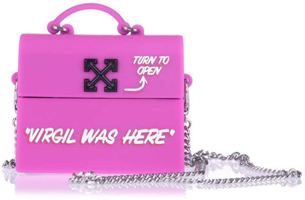 Off White Jitney AirPod Pro etui (Lila/Wit/Zwart) - One Size