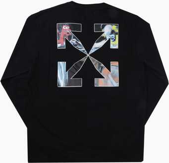 Off White Juniors Monster Arrow T-shirt met lange mouwen voor jongens in zwart