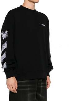 Off White Pixel Diag Sweatshirt Zwart