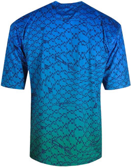 Off White Uniseks Adult All-Over Print Sport T-shirt (Pauwenblauw)