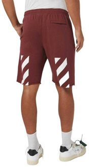 Off White Unisex Helvetica Sweat Shorts voor volwassenen (Bourgondië) Bourgogne
