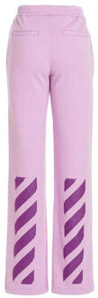 Off White Unisex Sweatbroek met Taps toelopende pijpen voor volwassenen (Lila)