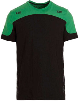 Off White Unisex Volwassen Diagram Logo T-Shirt (Groen/Zwart)