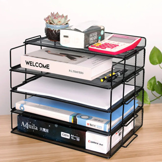 Office Desktop A4 Multi-Layer Metal File Rack Can Be Superimposed Storage Box Folder File Rack Iron Art Shelf лоток для документ