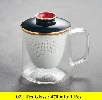Office Home Water Thee Glazen Beker Met Thee Infuser Filter 210415-03 02-1 stk