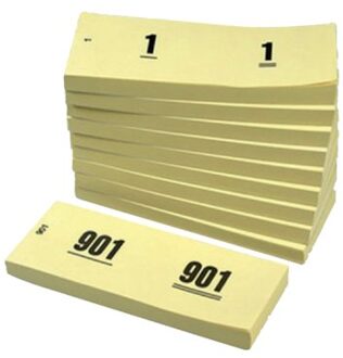 Office Nummerblok 42x105mm nummering 1-1000 geel 10 stuks