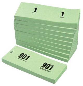 Office Nummerblok 42x105mm nummering 1-1000 groen 10 stuks