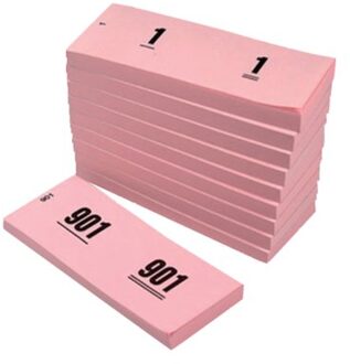 Office Nummerblok 42x105mm nummering 1-1000 roze 10 stuks