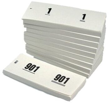 Office Nummerblok 42x105mm nummering 1-1000 wit 10 stuks