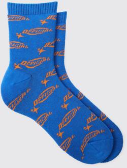 Official Logo Print Socks, Blue - ONE SIZE