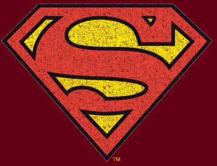 Official Superman Crackle Logo Hoodie - Burgundy - L - Burgundy