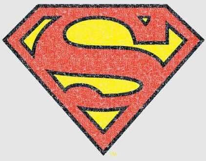 Official Superman Crackle Logo Hoodie - Grey - L - Grey