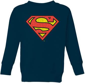 Official Superman Crackle Logo Kids' Sweatshirt - Navy - 98/104 (3-4 jaar) - Navy blauw - XS