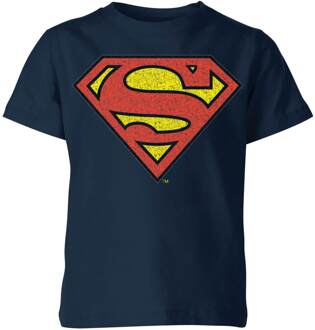 Official Superman Crackle Logo Kids' T-Shirt - Navy - 146/152 (11-12 jaar) - XL