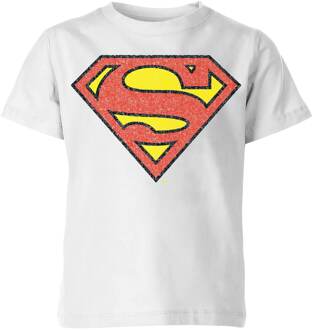 Official Superman Crackle Logo Kids' T-Shirt - White - 122/128 (7-8 jaar) - Wit - M