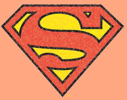 Official Superman Crackle Logo Men's T-Shirt - Coral - XXL - Koraalrood