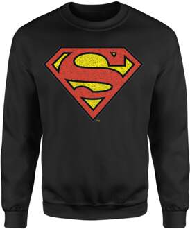Official Superman Crackle Logo Sweatshirt - Black - S Zwart